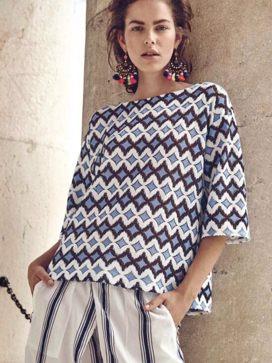 Bogner Tops - {SONIA BOGNER} LACED PULLOVER TOP SIZE 6 (EU 36)